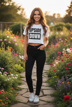 Women crop top upside down
