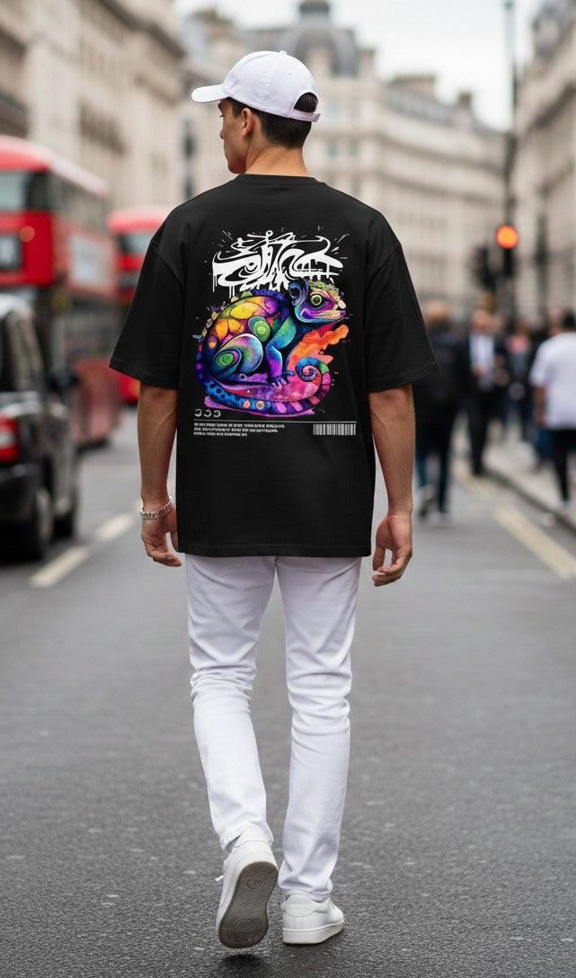 Men oversized chameleon