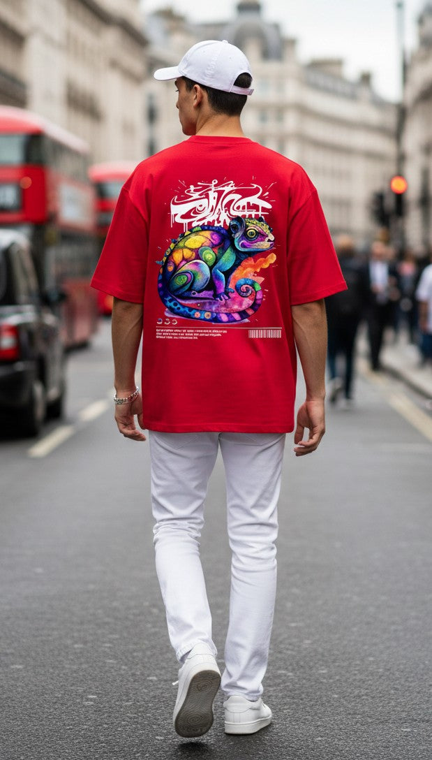 Men oversized chameleon