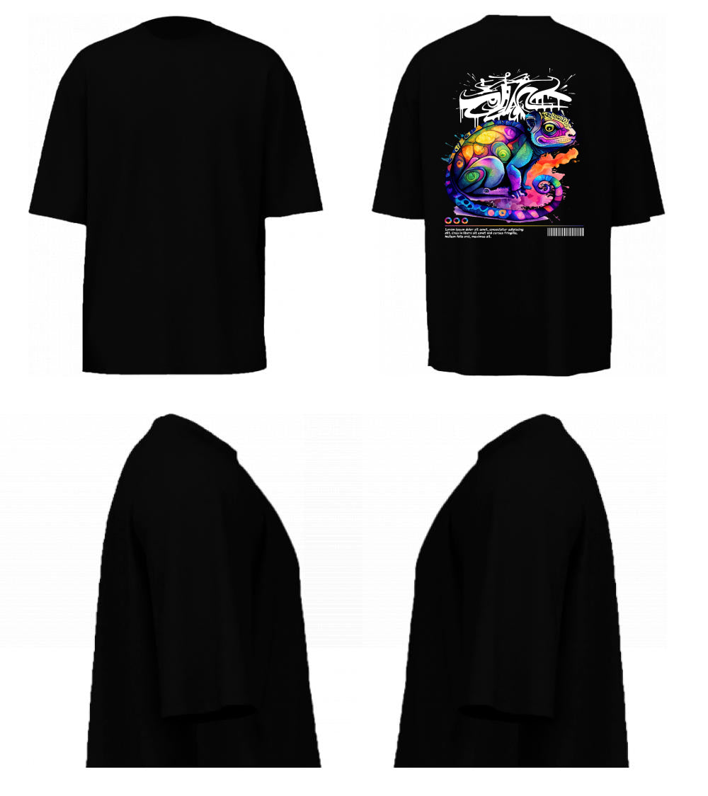 Men oversized chameleon