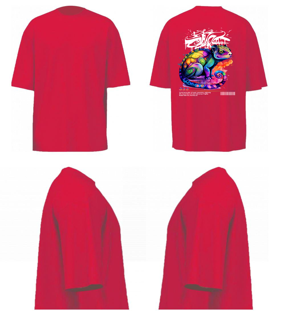 Men oversized chameleon