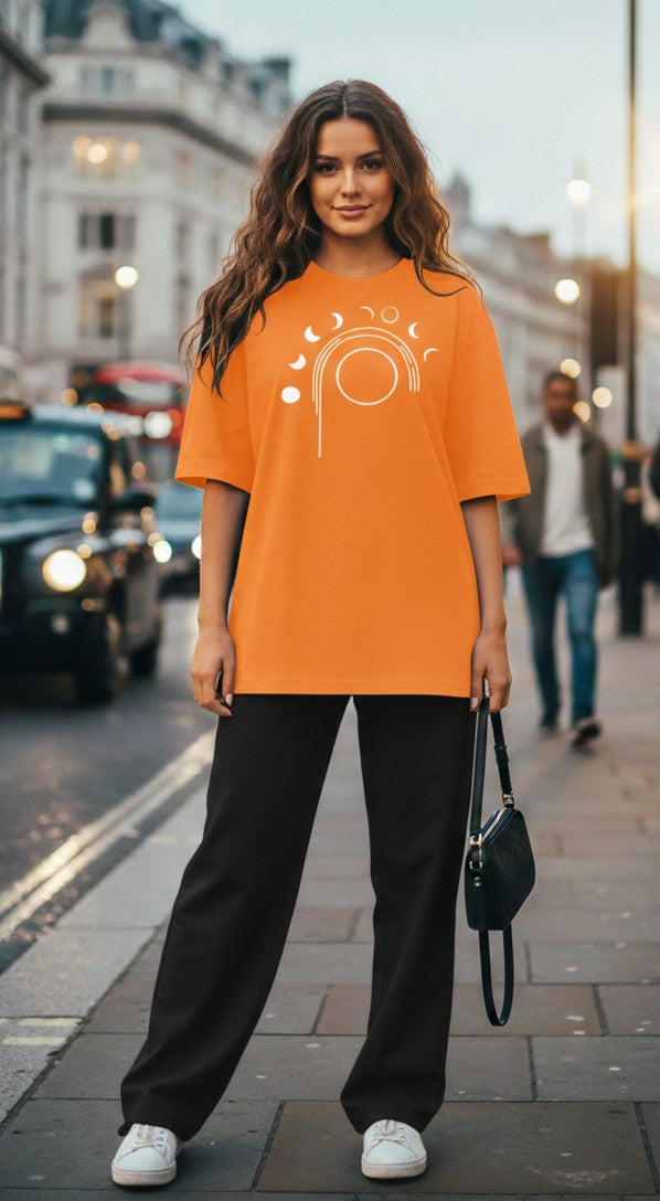 Women oversize moon