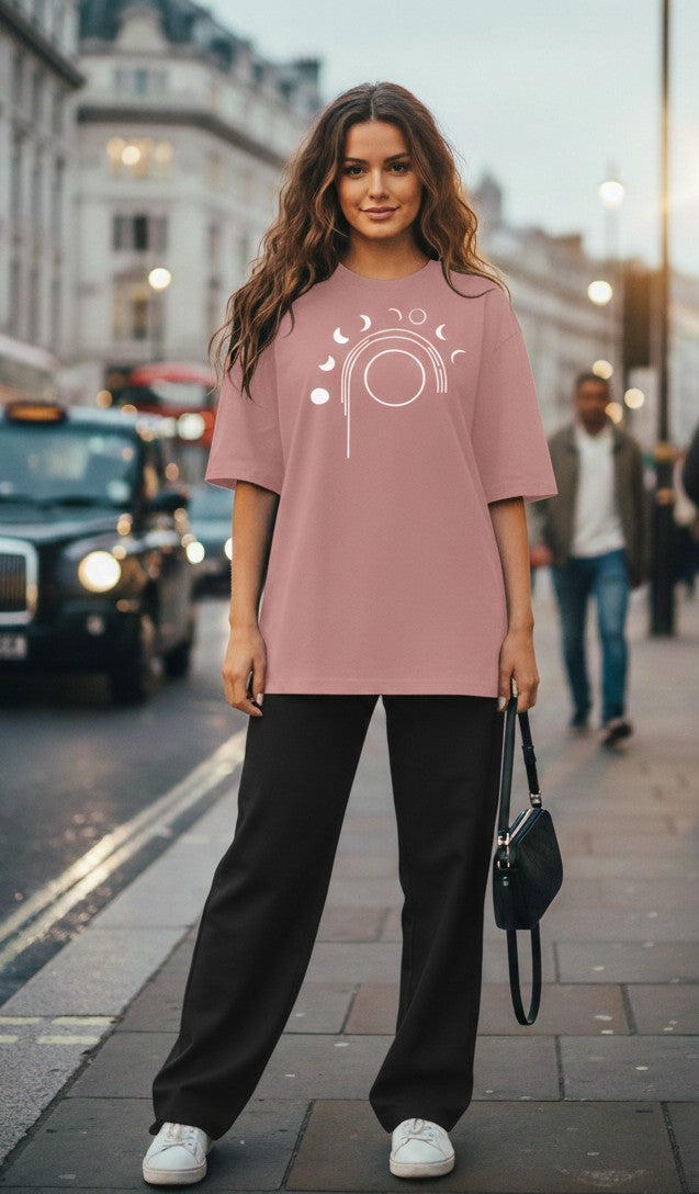 Women oversize moon
