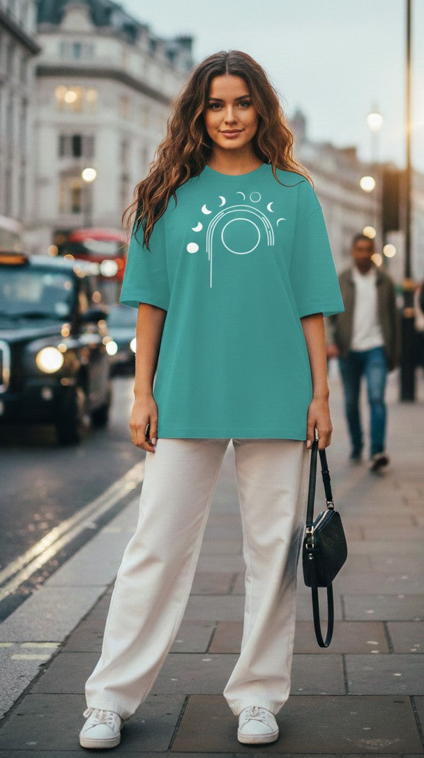 Women oversize moon