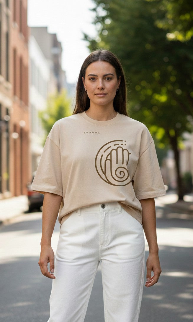 Women oversize Buddha