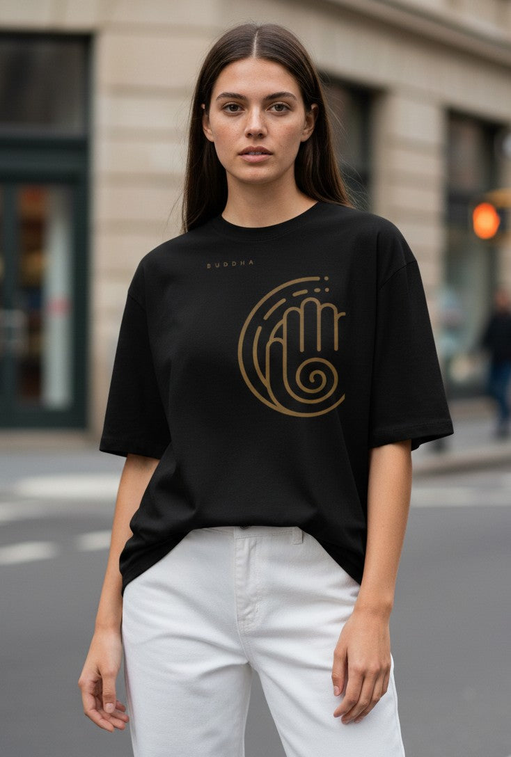 Women oversize Buddha