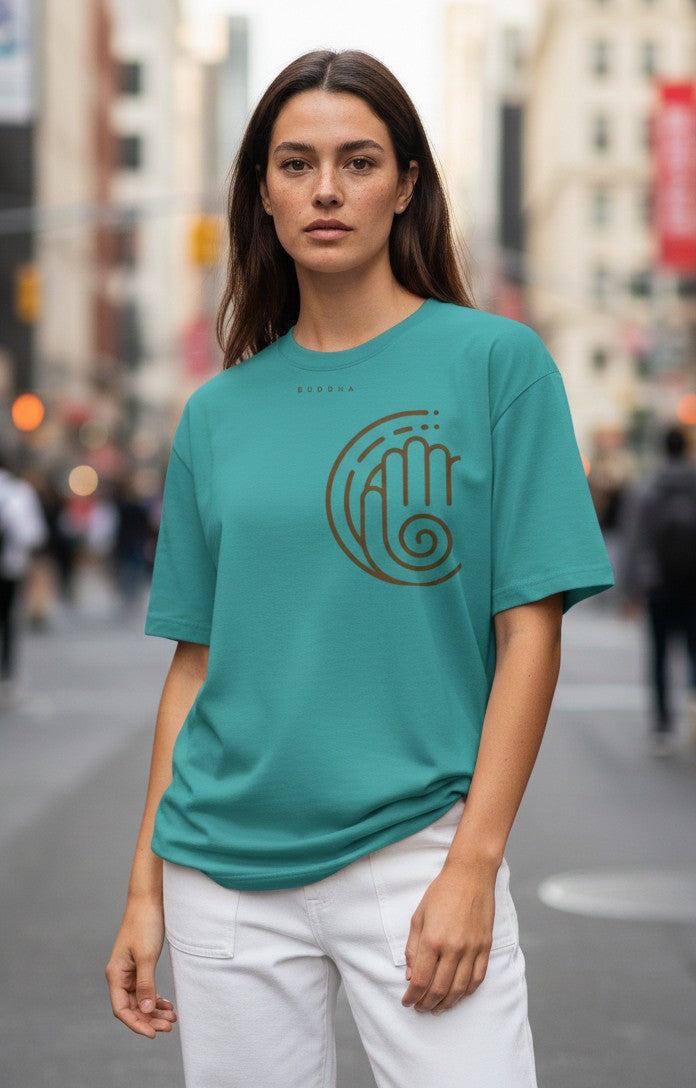 Women oversize Buddha