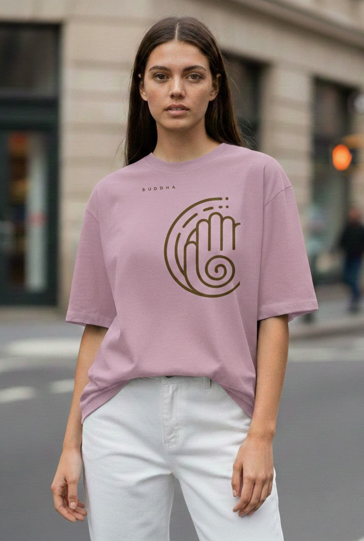 Women oversize Buddha