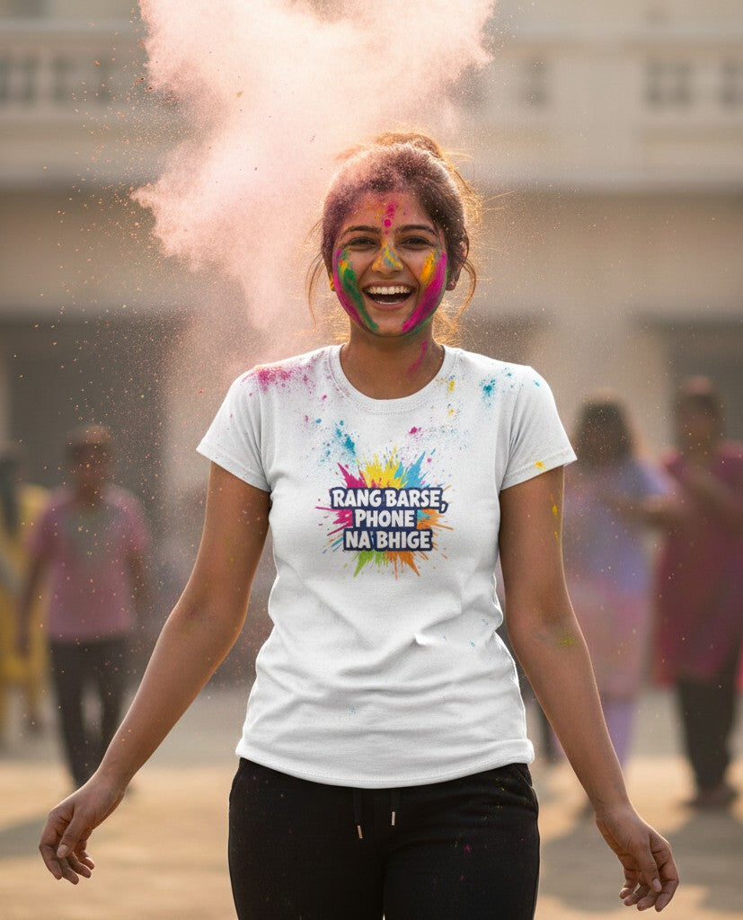 Women tees Holi phone