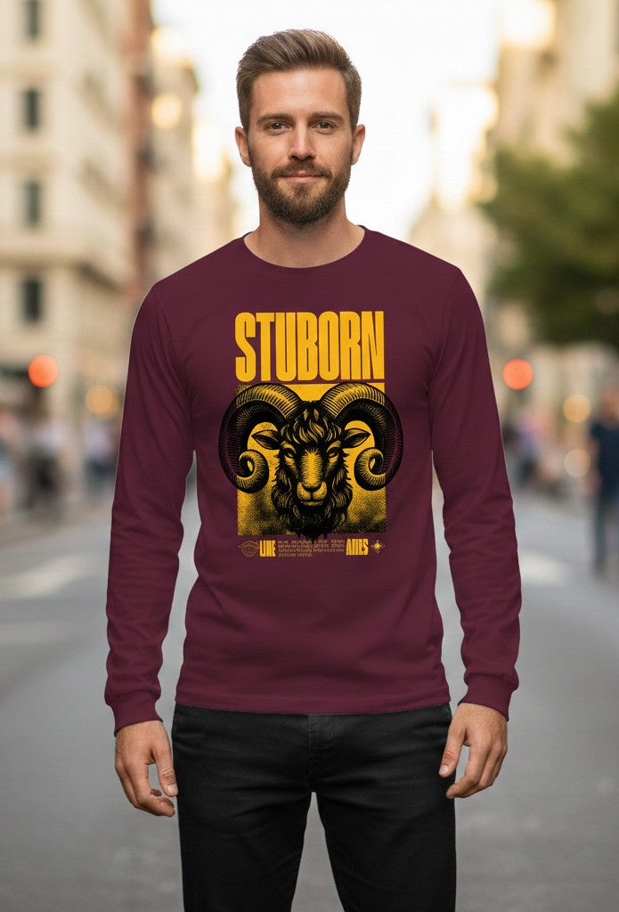 Men Full length tees stubborn