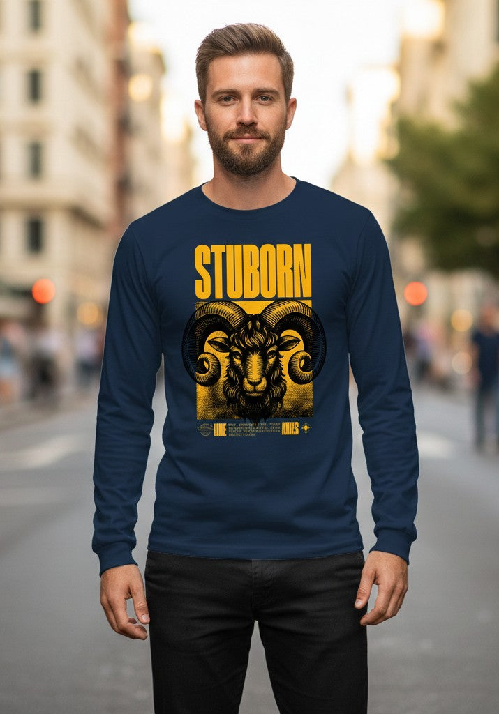 Men Full length tees stubborn