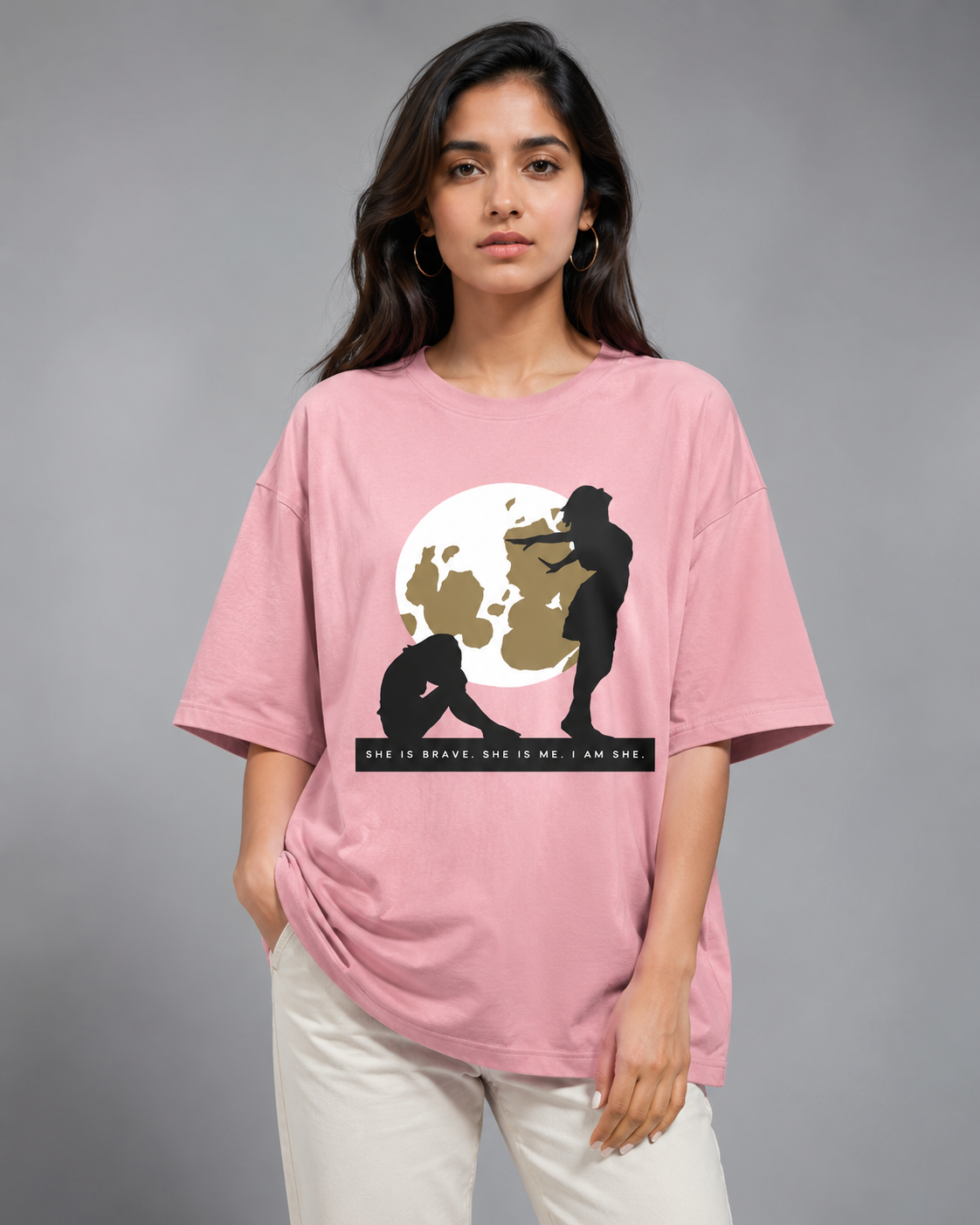 Women's Oversized Cotton T-Shirt – SHE Print