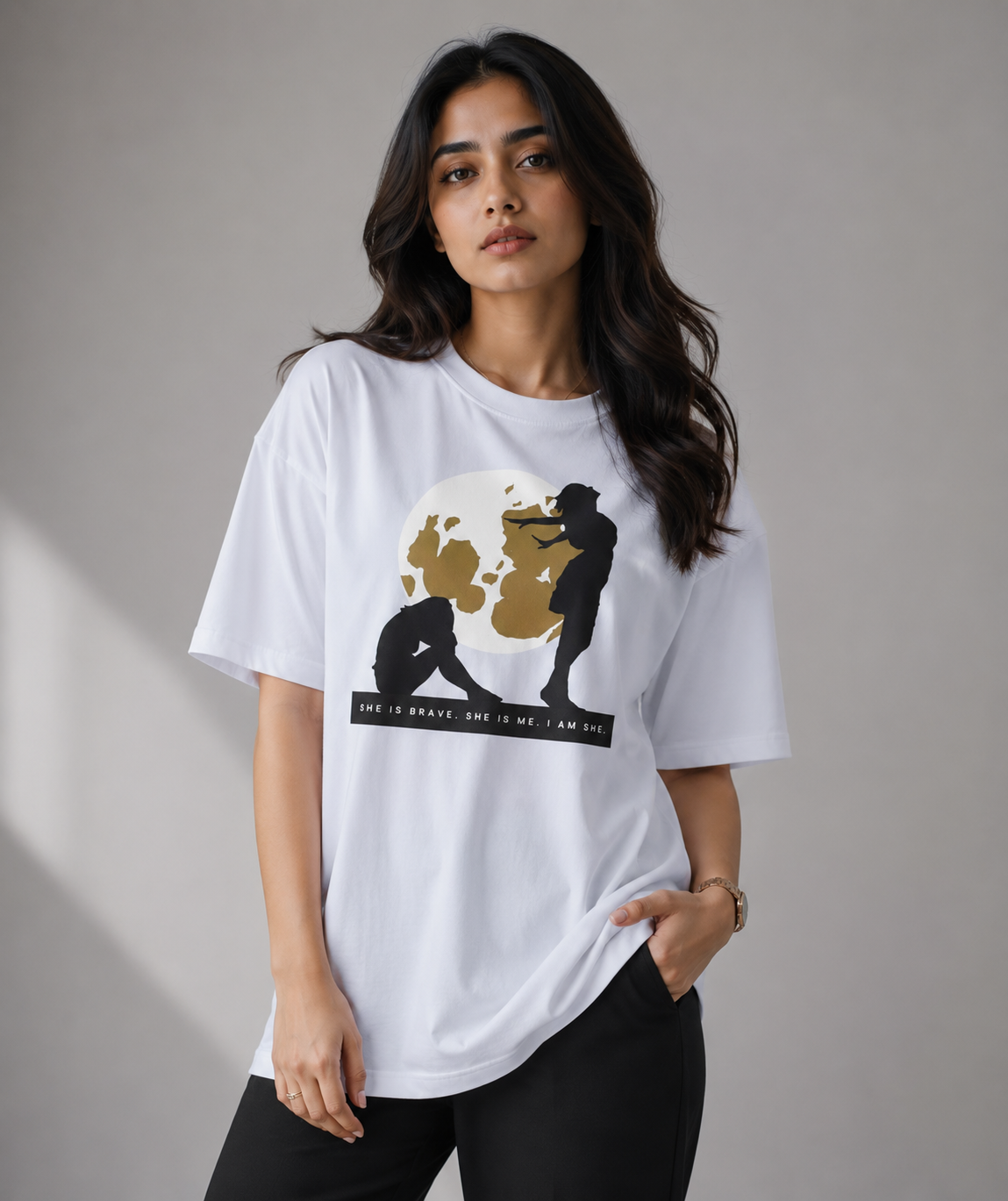 Women's Oversized Cotton T-Shirt – SHE Print
