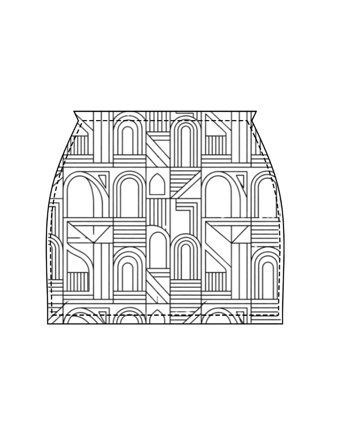 CottonX Urban Sketch Mini Skirt