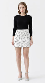 CottonX Art Motif Mini Skirt