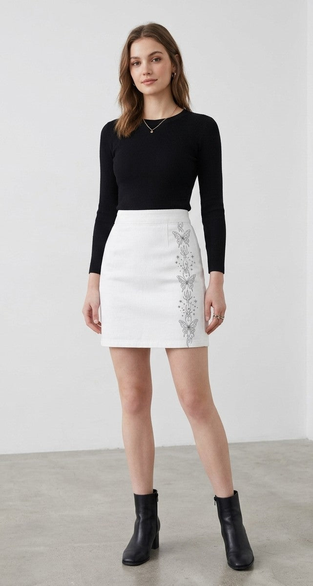 CottonX Butterfly Bloom Mini Skirt