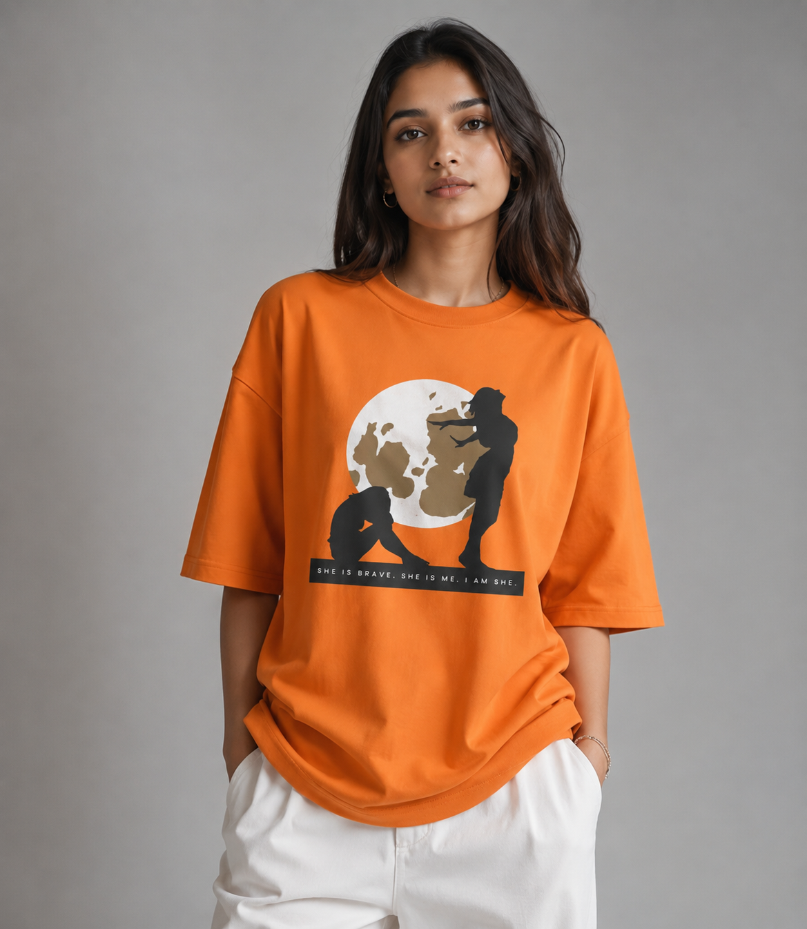 Women's Oversized Cotton T-Shirt – SHE Print