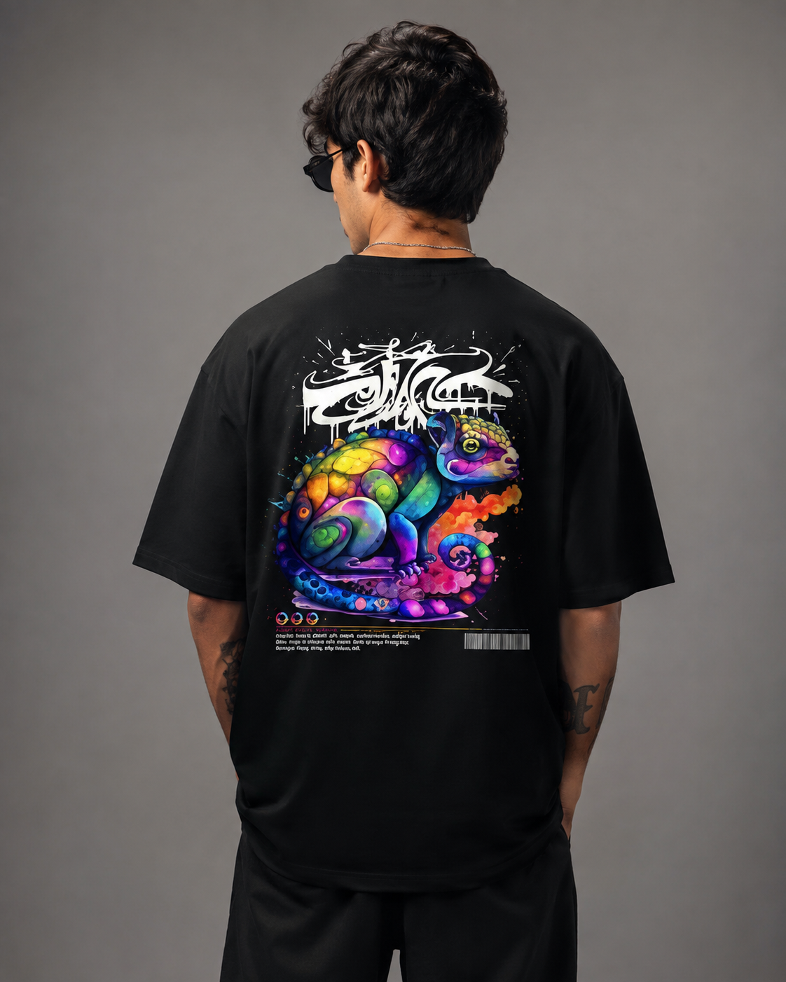 Men oversized chameleon
